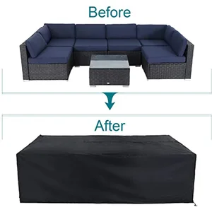 66 черный серебряный водонепроницаемый наружный патио садовая мебель чехлы Дождь Снег чехлы на стулья для дивана стол стул Пыленепроницаемый Чехол - изображение