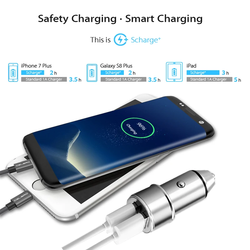 Fiuzd металлическое USB Автомобильное зарядное устройство для мобильного телефона планшета gps 3.1A быстрое зарядное устройство автомобильное зарядное устройство двойной USB автомобильный адаптер зарядного устройства для телефона