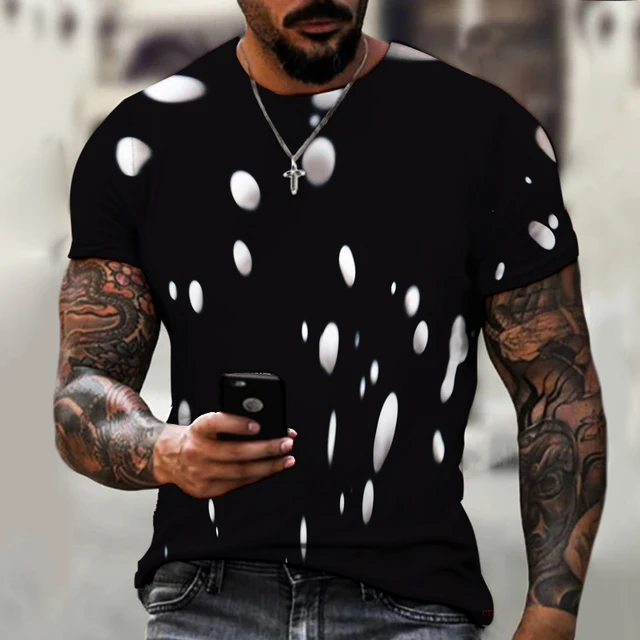2022 Summer New Fashion Trend Street Men's Clothing, 3d Printing Abstract Art, Street Hip-hop Style Loose Casual Short Sleeves CTZ2341