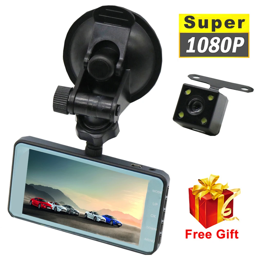 J16 Car Dvr Dash Cam Camera Rear View Dashcam Camera Video Full 1080p Cycle Recorder Night