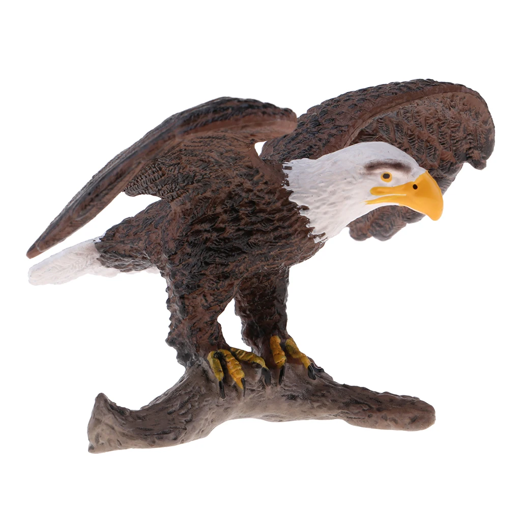 Realistic Eagle Ornament Animal Figurine Sculpture Standing for Garden 8cm