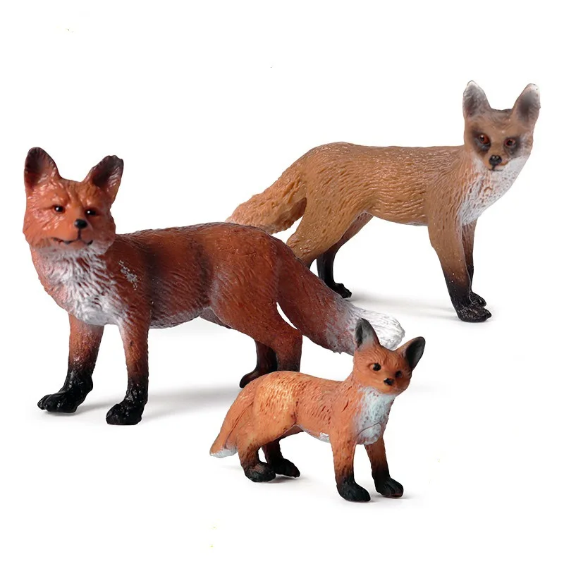 

7 Kinds Foxes Animal Figure Collectible Toys Wild Animal Action Figures Kids Plastic Cement Toys