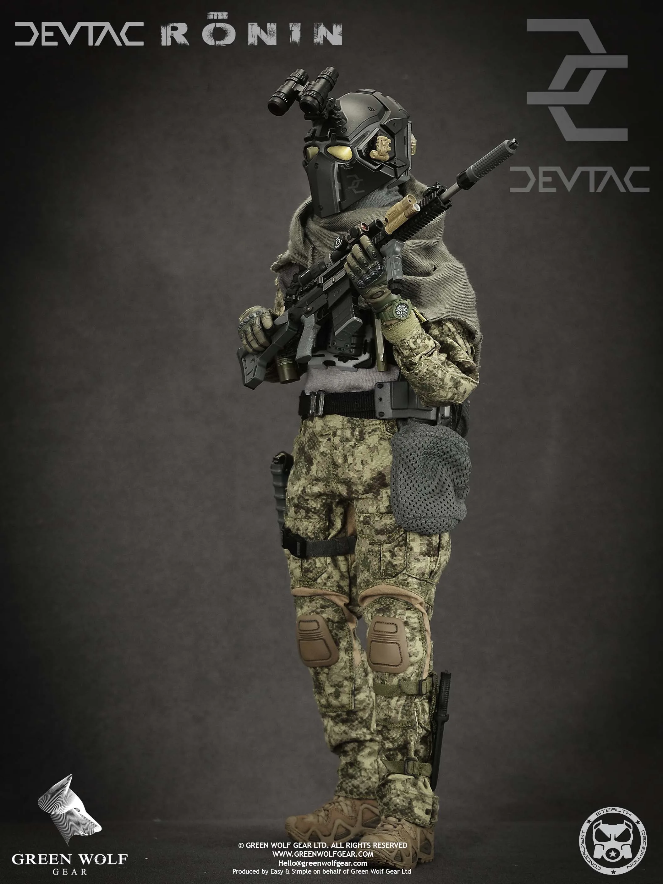 Легко и просто ЗЕЛЕНЫЙ ВОЛК ES 1:6 GWG007 DEVTAC Ронин солдат фигурка коллекция подарки