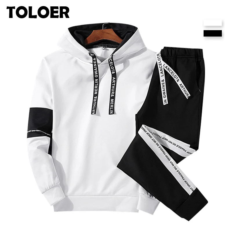 Hoodies Tracksuit 2piece-Set Clothing Outfit Spring-Autumn-Hoodie-Set Long-Pants Mens