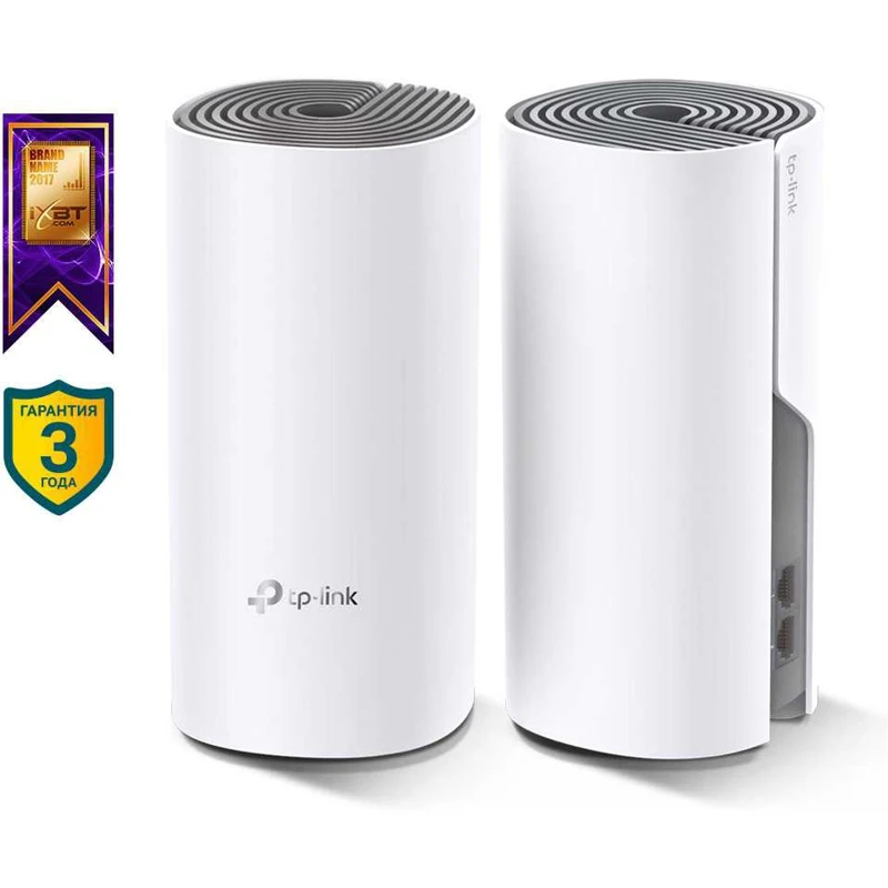 Бесшовный Mesh роутер TP-Link Deco E4(DECO E4(2-PACK) AC1200 10/100BASE-TX белый(упак.:2шт