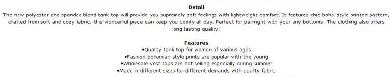 New Fashion Summer Brief Harajuku Shirt Women Trendy Boho Print Summer Tops With Sleeveless Camisetas Mujer