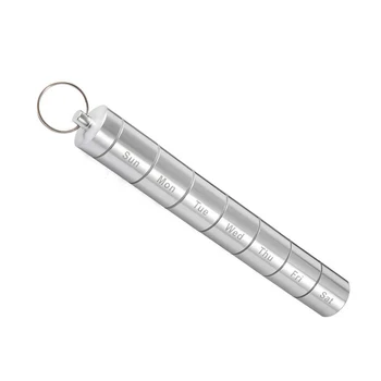 

Pill Case 7 Days Travel Pill Box Aluminum Alloy Travel Pill Holder Waterproof Anti Rust Organizer Detachable 25X185mm EK