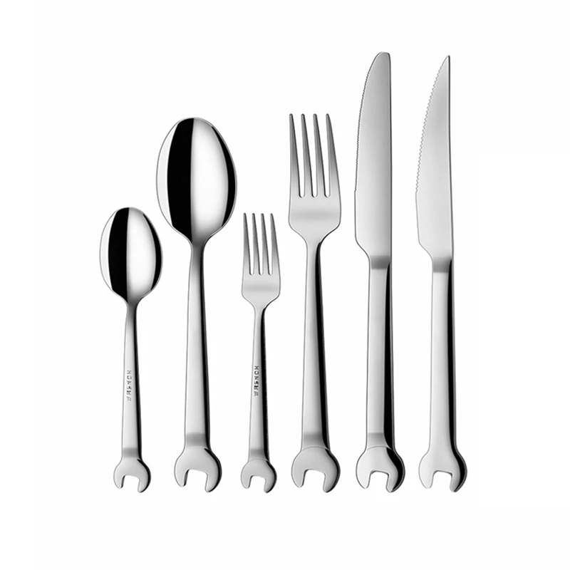 6PCS Creative Wrench Shape Stainless Steel Dinner Knife Tea Fork Coffee Spoon Dinnerware Set Cutlery Utensil Kitchen Accessories|Forks| - AliExpress