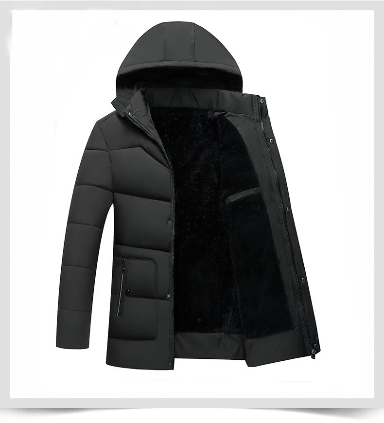 Мужская зимняя Вельветовая куртка средней длины с капюшоном, модное мужское зимнее пальто, толстый теплый пуховик, скидка 36