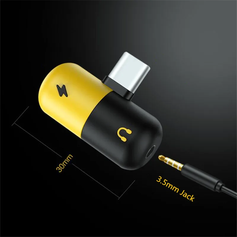 2 в 1 USB-C до 3,5 мм разъем для наушников Aux переходник адаптер зарядное устройство аудио
