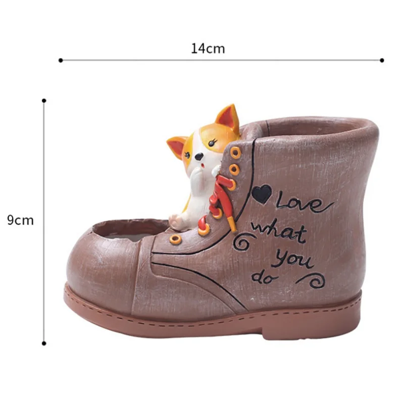 Garden Accessories Succulent Flowerpot Original Cartoon Corgi Crafts Desktop Home Garden Office Potted Decoration