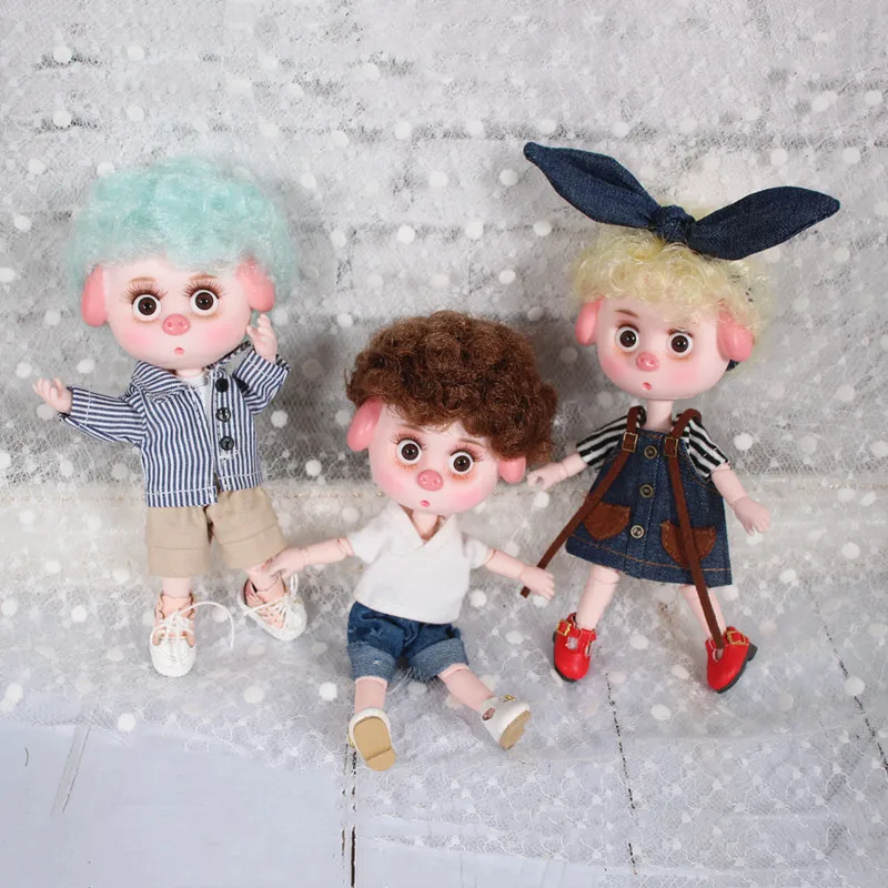 1/12 BJD кукла 26 шарнирное тело 15 см мини кукла новая Lucky pig ob11 кукла с экипировкой обувь макияж и Коробка Набор подарочных игрушек