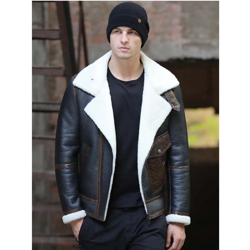 style 2 black Новая натуральная куртка из короткой овечьей шерсти, пальто из натуральной овечьей кожи для молодых мужчин, мужская зимняя куртка, синее мужское меховое нежное мужское повседневное пальто - Цвет: style 2 black