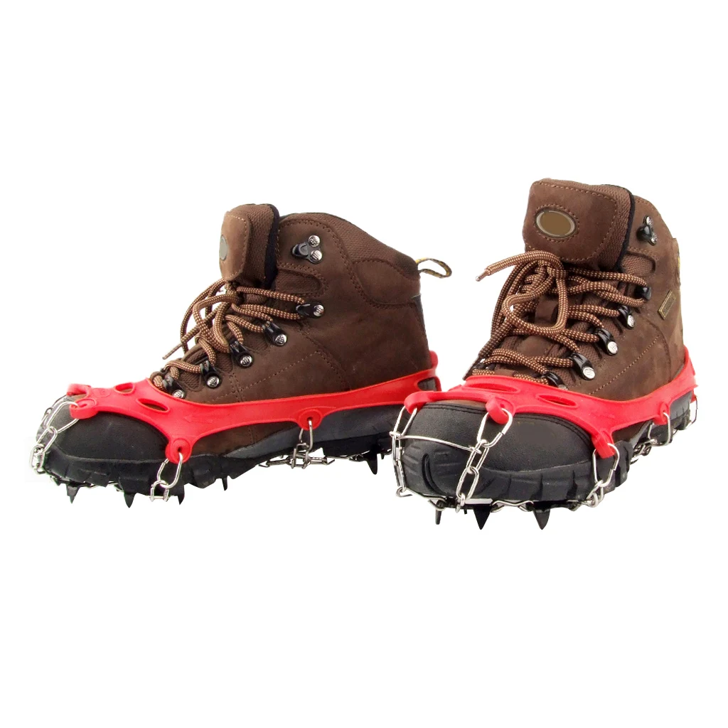 11-Teeth Climbing Boots Shoes Cover Spikes Cleats Crampons Ice Snow Grippers