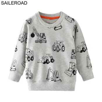 

SAILEROAD Excavator Vehicle Hoodies for Boy Clothes Autumn Baby Sweatshirts Cotton Fashion Children's Clothing Kids Sweatshirts