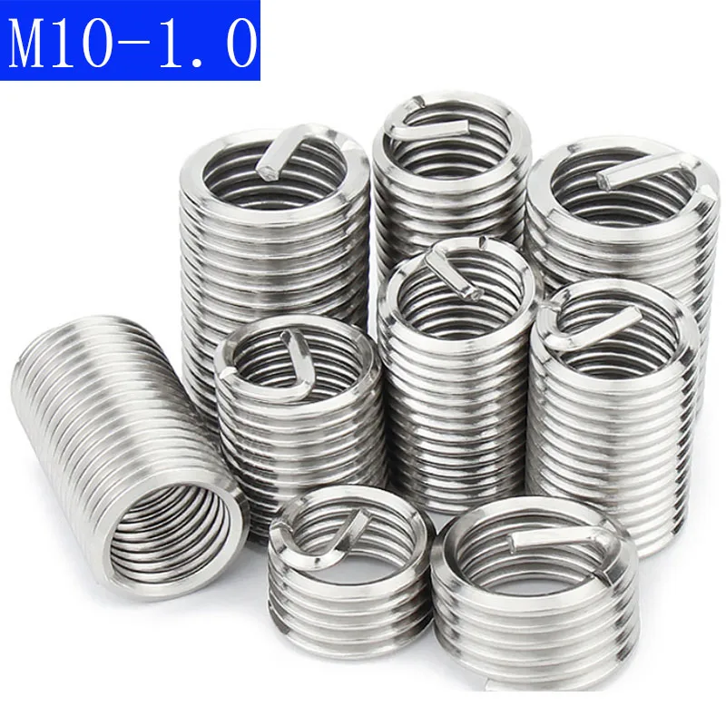 M10 1.0 304 Stainless Steel Fine Thread Helicoil Insert Wire Threaded