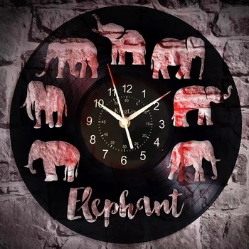 

Elephant LED Wall Clock 12 Inch Animal Wall Clock Africa Large Elephant Art Birthday Gift New Year Gift Idea Men and Woman