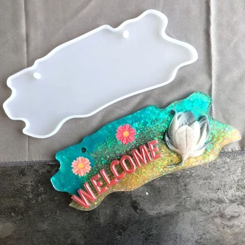 

Crystal Epoxy Resin Mold Doorplate Door Signs DIY Plate Casting Silicone Mould F3MF