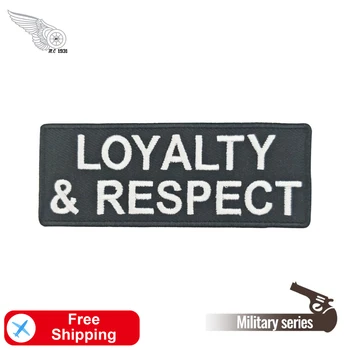 

Loyalty and Respect Hook and Loop Backing Embroidery Fashion DIY Patches for Clothing Custom 3D Appliques Motorcycle Jacket