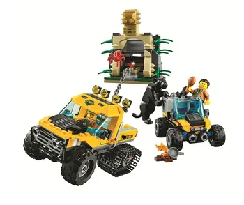 

397pcs City Explorers Jungle Halftrack Mission Waterfall 10710 Model Building Blocks Children Toys Bricks 60159 birthday Gifts