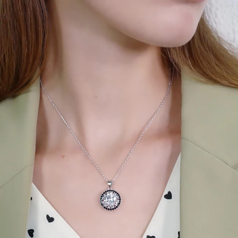 Silver Necklace Pendant Necklace BLAC AWN Silver Color Slide Necklace