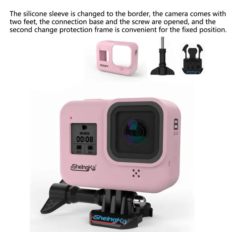 Топ силиконовый чехол для GoPro Hero 8 черный GoPro 8 силиконовый чехол GoPro 8 аксессуары прикрепляющийся к Защитный чехол корпус силиконовый чехол