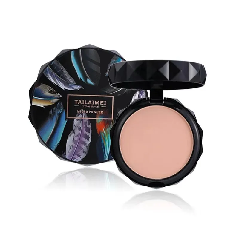 

Two-tone Natural Face Powder Mineral Foundations Oil-control Brighten Concealer Whitening Make Up Pressed Powder With Puff