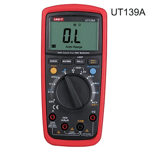 UNI-T UT139A UT139B UT139C Цифровой мультиметр True RMS цифровой Профессиональный AC/DC Напряжение Ток Емкость Тестер - Цвет: UT139A