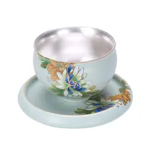 Ru керамическая чайная чашка для печи, Стерлинговое Серебро, 999 Чистая ручная маленькая чашка, китайский стиль, домашний кунг-фу, черный чай, Jin Jun Mei, чайная посуда