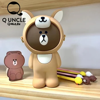 

Q UNCLE Office Supplies Cartoon Fox Pattern School Supplies Office Supply Silicone Chain Stationery Makeup Brush Storage Bags