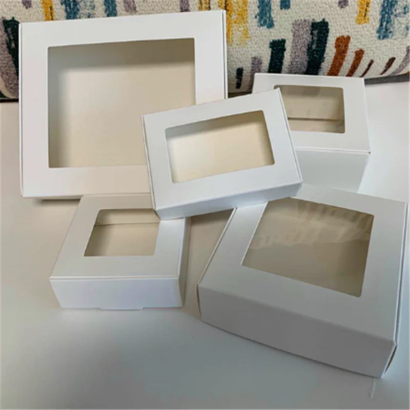 thumbnail image 1 of Caja de regalo de papel Kraft en blanco con ventana, 30 unidades, caja de jabón hecha a mano, caja de regalo para galletas, joyas, dulces, caja de regalo de boda, suministros para fiestas, 1 of 5