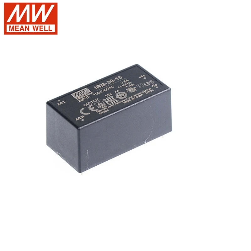 MEAN WELL IRM-20-15 21 Вт PCB-mount сборный инкапсулированный силовой модуль 110 В/220 В переменного тока до 15 В постоянного тока 1.4A 21 Вт тип модуля питания