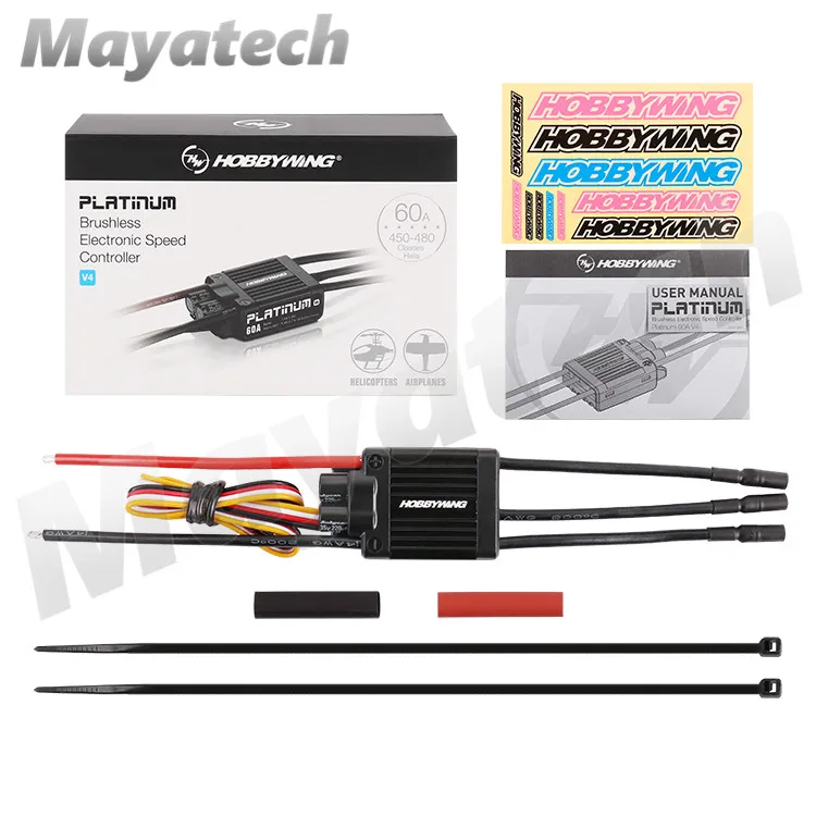 1 шт. оригинальный HobbyWing Platinum PRO V4 60A ESC (3 S 6 S) для 450 480 класса Heli (Пропеллер: 325 360