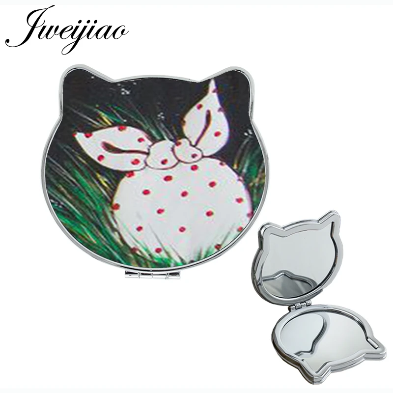 JWEIJIAO Ежик и бабочка милые инструменты аксессуары компактное зеркало красота кошка в форме уха двойная игра стороны espejo H235 - Цвет: HF23