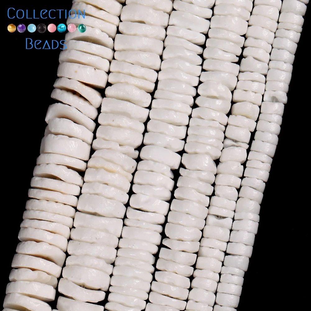 Shell Beads Natural White Shell Beads Seashell Round Shape Spacer Beads For Jewelry Making Handmade DIY Bracelet Necklace Accessories 16"