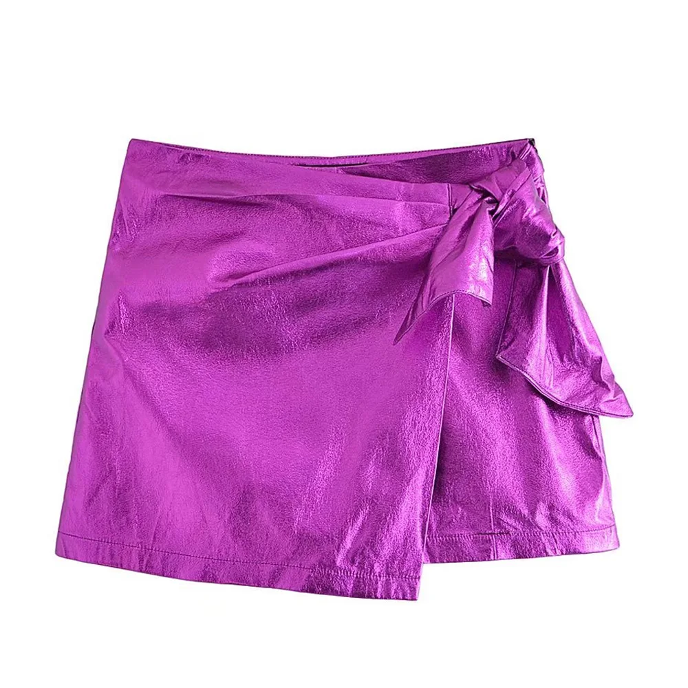 Bow Shiny Shorts Skirts Vintage 