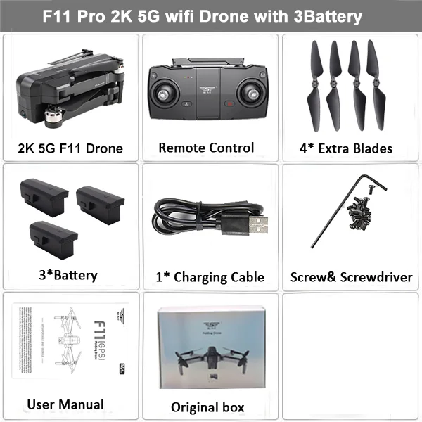 2K 3B BX SJRC F11 PRO gps Радиоуправляемый Дрон с 1080P 2K HD камерой RC Квадрокоптер вертолет складной дроны 5G WiFi FPV управление жестами бесщеточный - Цвет: 2K 3B BX