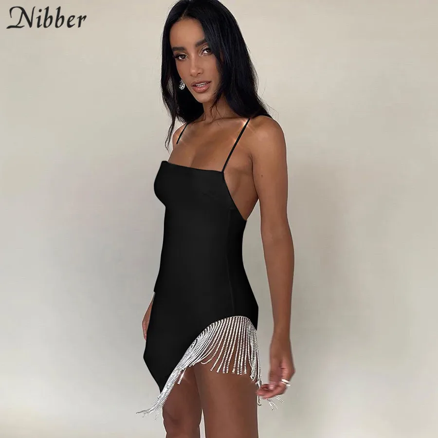 Nibber Осень Harajuku кисточкой bodycon платье женские сексуальные Клубные вечерние однотонные платья mujer горячие элегантные кружевные мини-платья