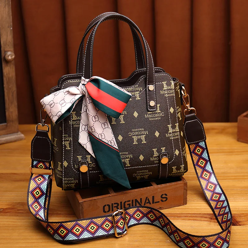 

Ladies Shoulder Bag 2020 New Products Wide Strap Fashion All-match High Capacity Handbag Temperament Sense Of Luxury Retro