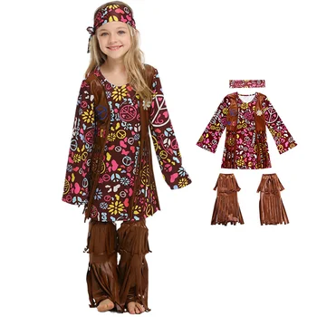 

Baby Girls Native Costumes Cosplay Little Kids Halloween Carnival Performance Party Fancy Dress Children Disguise Uniform