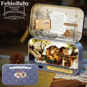 

2019 New Hand Made gift 3D Wooden DIY Handmade Box Theatre Dollhouse Miniature Box Cute Mini Doll House Assemble Kits Gift Toys