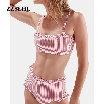 

Sexy Striped Swimsuit for Women High Waist Bikini 2019 Push Up Swimwear Women Bathing Suit Bikini Set Brazilian Maillot De Bain