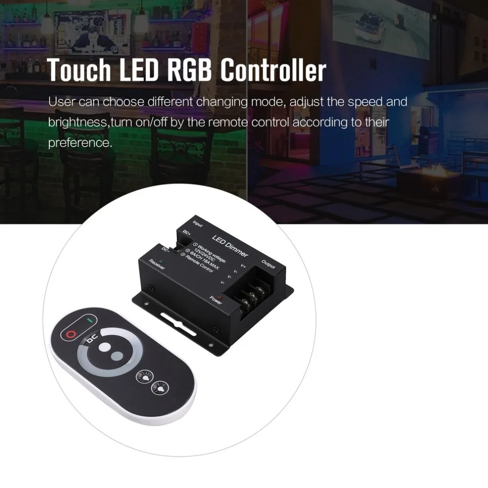 Сенсорный светодиодный RGB Управление; RF одиночный Цвет диммер 433 МГц Беспроводной DC 12 V-24 V светодиодный пульт дистанционного управления Управление для Светодиодные ленты света
