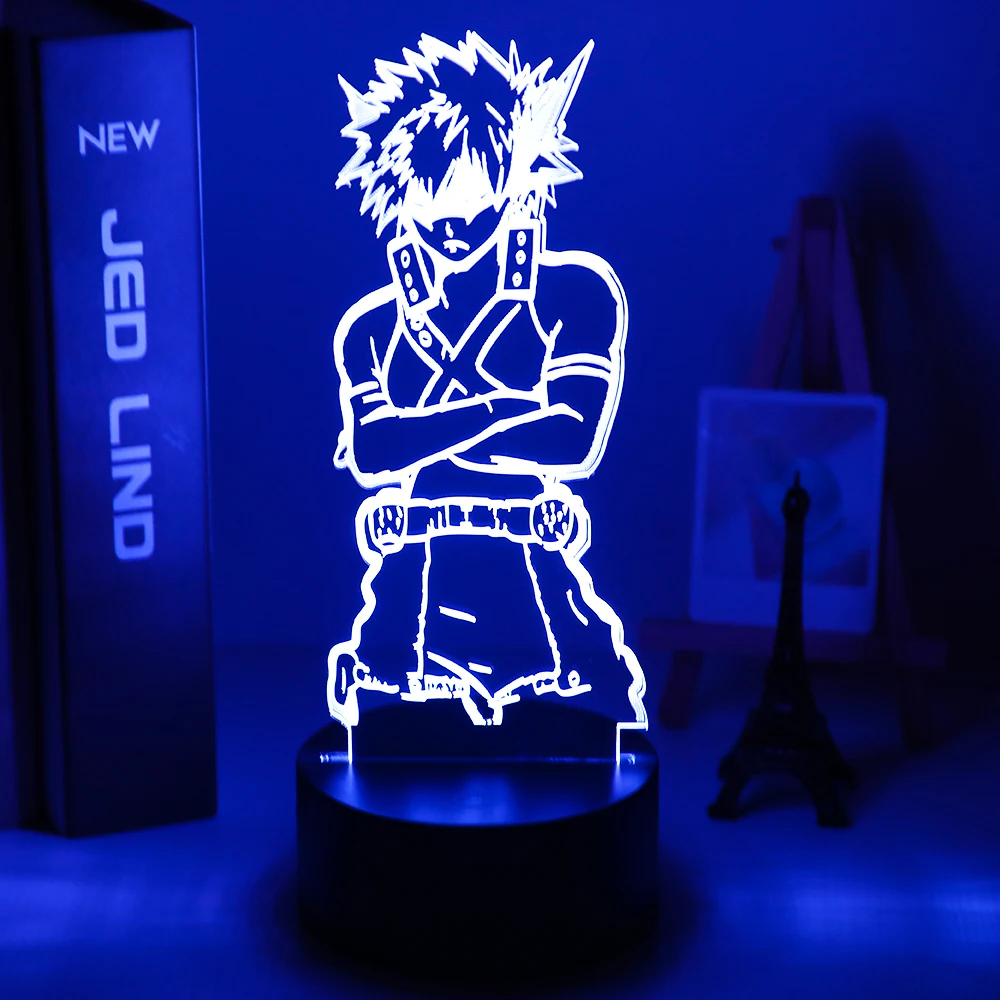 Светодиодный ночной Светильник My Hero academic Katsuki Bakugo фигурка для детей декор спальни