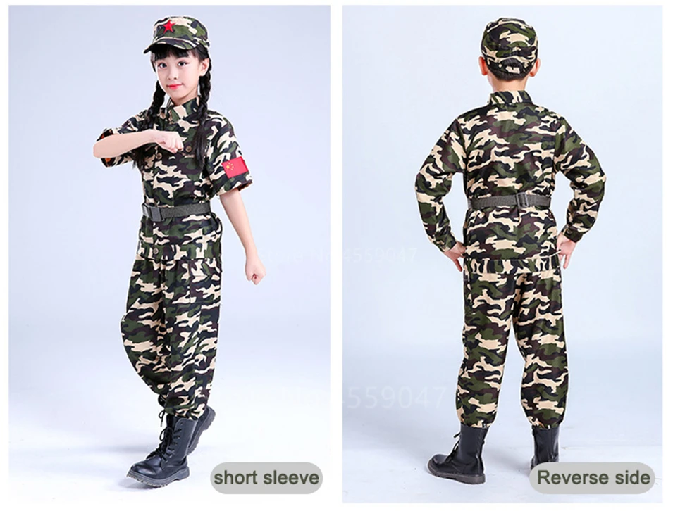 Children Camouflage Tactical Uniforms Hunting Set Men Military Clothing Combat Jackets Pants Kids Army Clothes Cosplay Costumes