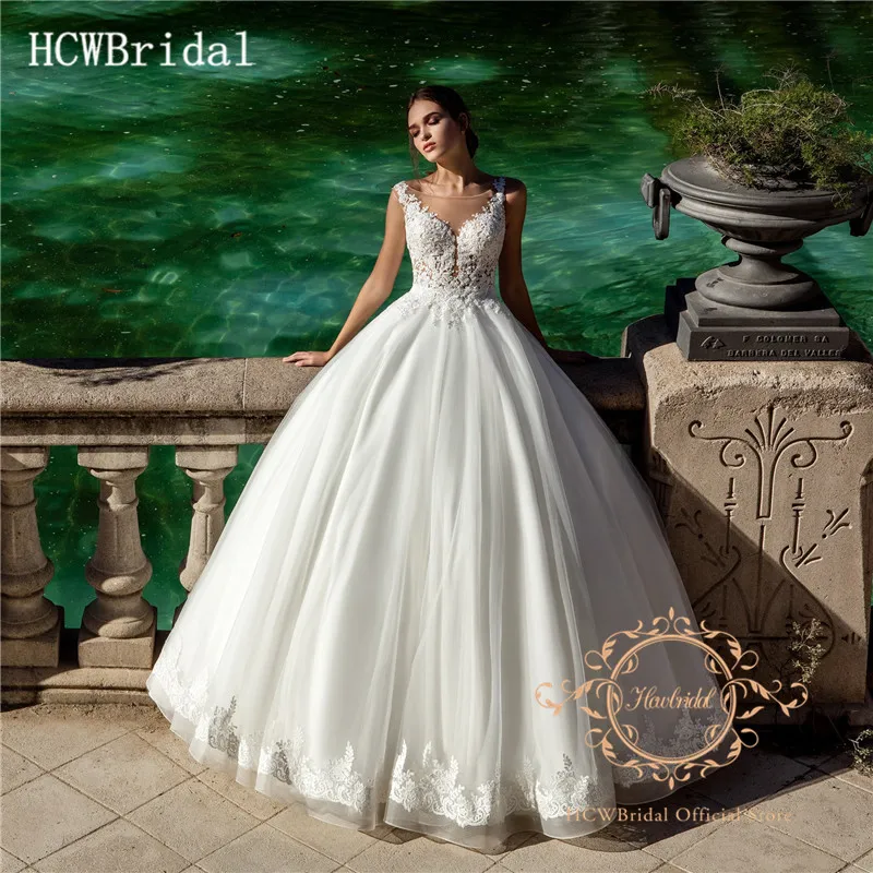 

Ivory Princess Wedding Dress 2019 High Quality Floor Length Sleeveless Arabic Wedding Dresses Custom Made Vestido De Casamento