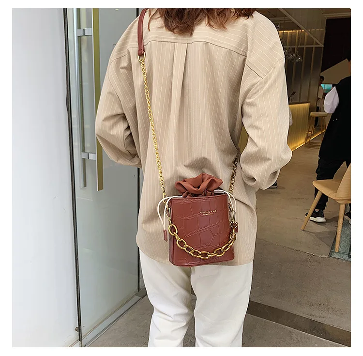 Сумки через плечо с узором «крокодиловая кожа» для женщин, сумки на плечо, брендовая дизайнерская женская сумка-ведро, роскошная женская сумка из искусственной кожи