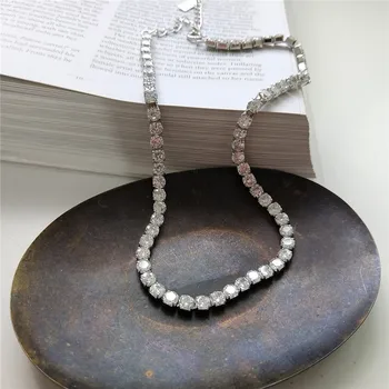 

RUIYI Women Luxury Wedding Jewelry 925 Sterling Silver Zircon Chokers Lovers Valentine's Day Gift Anniversary Gentle Necklaces