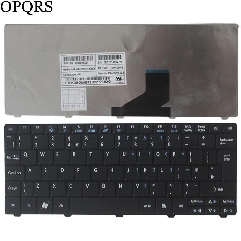 Клавиатура для ноутбука Acer Aspire One ZE6 ZE7 пав70 пав80 NAV50 350 eM350 NAV51 355 eM355 D255E AOD255E NAV70 POVE6 UK |