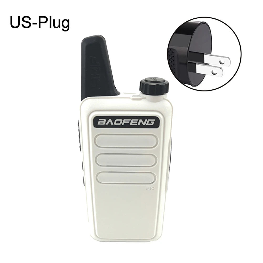White US Plug 2 шт. BFR5 двухстороннее радио comunicator FM радио коротковолновым приемником telsiz R5 Любительское радио, Си-Би радиосвязь станция мини иди и болтай Walkie Talkie “иди и рация радиостанция - Цвет: White US Plug